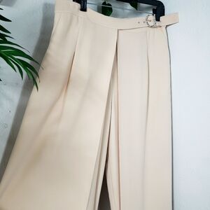 Ferragamo Overlapping Pleats - Wide-Leg-Cropped w/ Pockets & Reptile Buckle 10